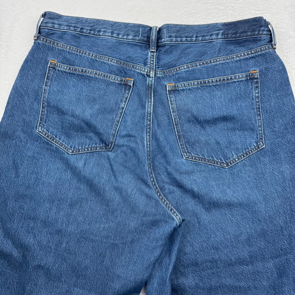 Abercrombie & Fitch The Crop Wide Leg Jeans Womens 33/16L Blue High Rise Denim - Picture 11 of 12